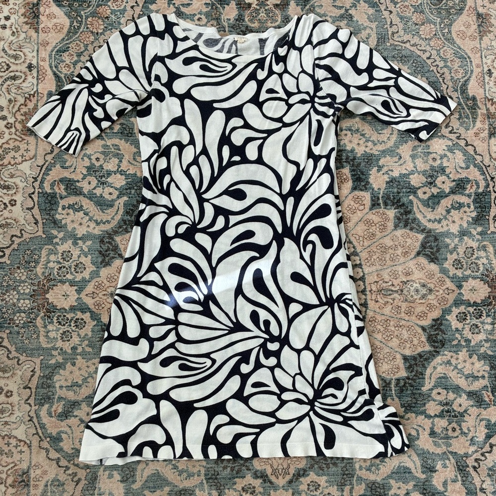 J. Crew Black and White Floral Dress